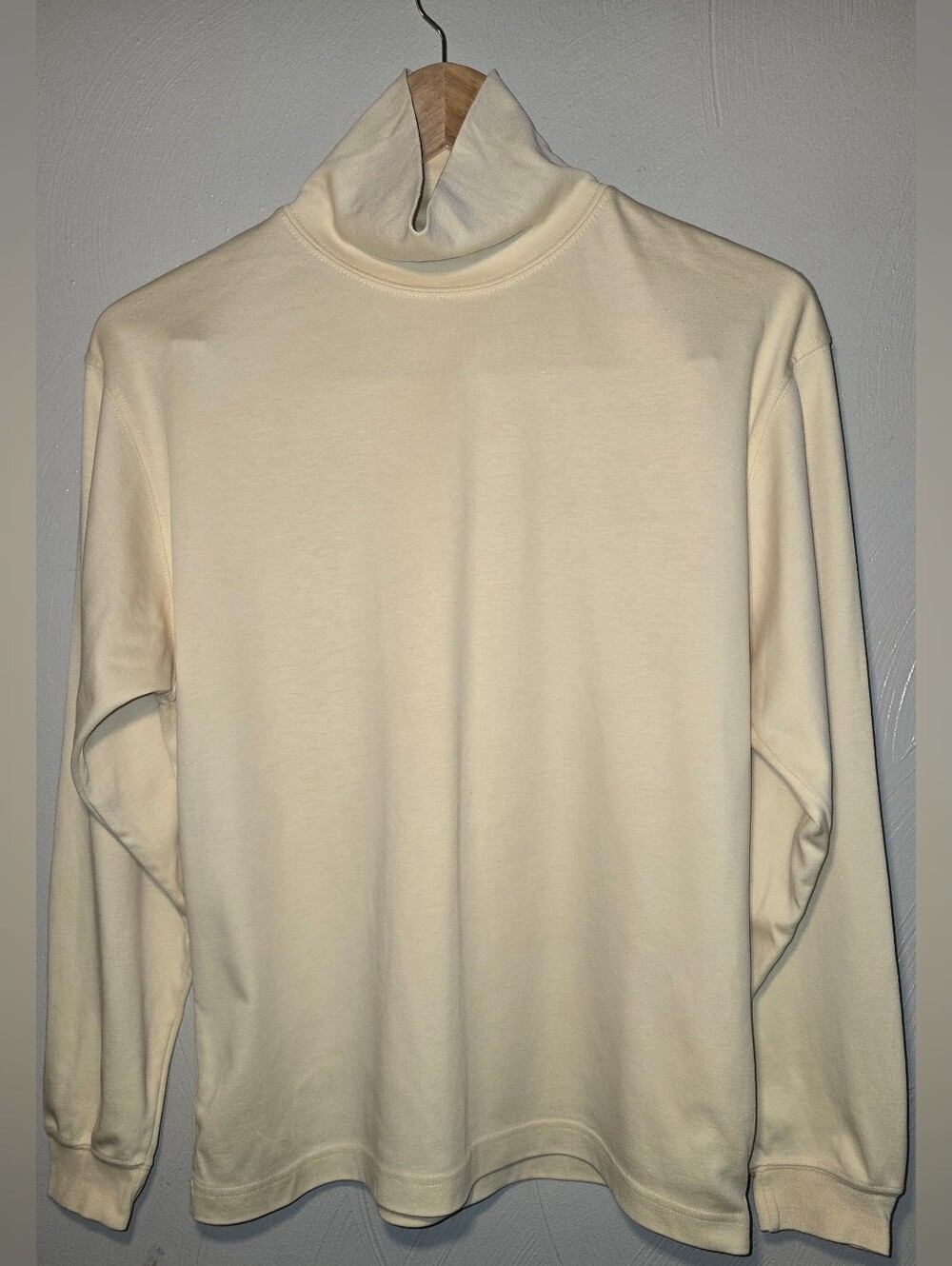 Vintage L.L. Bean Cream 100% Cotton Turtleneck (Women's M)